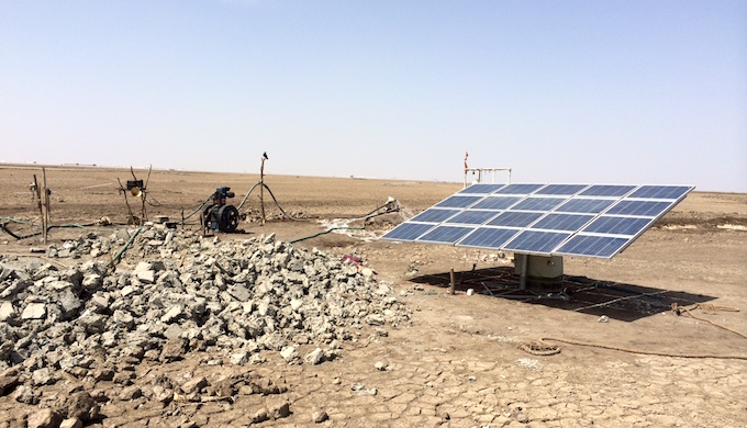 Solar power replaces diesel during the day. (Photo by SEWA)