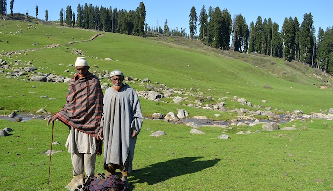Gujjars and Bakkarwals spend summers in highland pastures along with their livestock. (Photo by Athar Parvaiz)