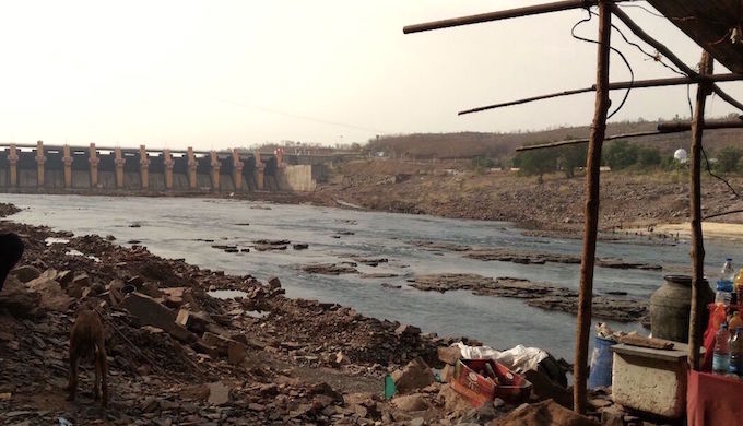 The Omkareshwar dam on the Narmada. Water was carried from here to make the Shipra flow again. 