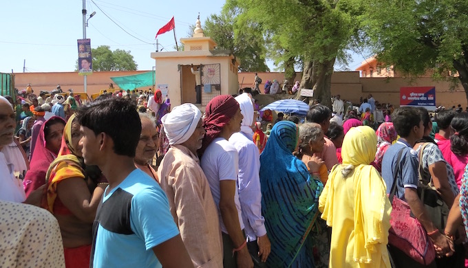 Pilgrims stood in queue for hours to visit the many temples around Ujjain.