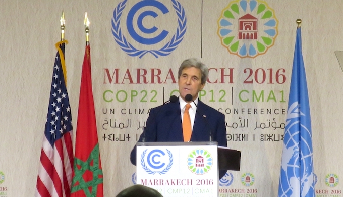 US Secretary of State John Kerry at the Marrakech Climate Summit. (Photo by US Government)