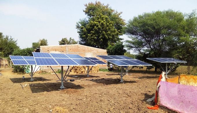 Farmers in Dhundi in Gujarat are using solar pumps to irrigate fields. (Photo by Sapna Gopal) 