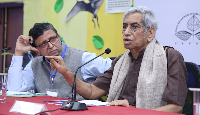 Anupam Mishra speaking at the India River Week 2016 on November 28. (Photo by WWF India)