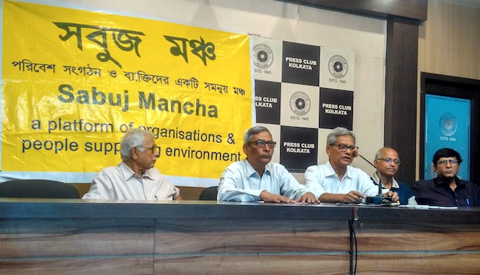 A meeting of Sabuj Mancha, an association of civil society organisations. (Photo by Jayanta Basu)