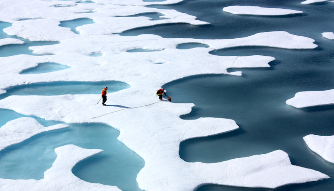 The Arctic Sea ice is thinning due to climate change. (Photo by NASA/Kathryn Hansen) 