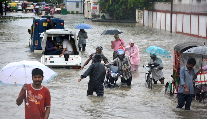 The recent floods in Agartala disrupted city life. (Photo by Tripurainfo.com) 