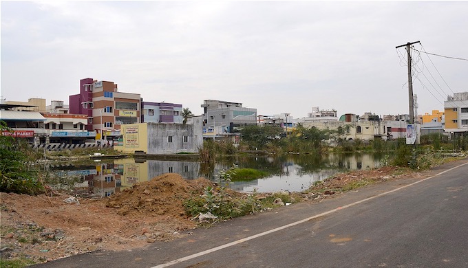 Since Velachery, a newly developed area in Chennai, is constructed over a wetland, there’s waterlogging even with mild rains (Photo by S. Gopikrishna Warrier)