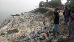 Locals accuse the administration of doing shoddy work to prevent soil erosion rather than finding a permanent solution (Photo by Gurvinder Singh)