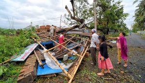 A house demolished by Cyclone Amphan in West Bengal (Photo by Abhishek Das / Alamy)