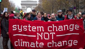 Activists at the Paris climate summit in 2015 (Photo by Mark Dixon)